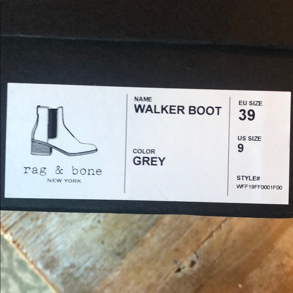 Rag&bone Chelsea Walker Boot Grey suede size 39/9 - Picture 4 of 15